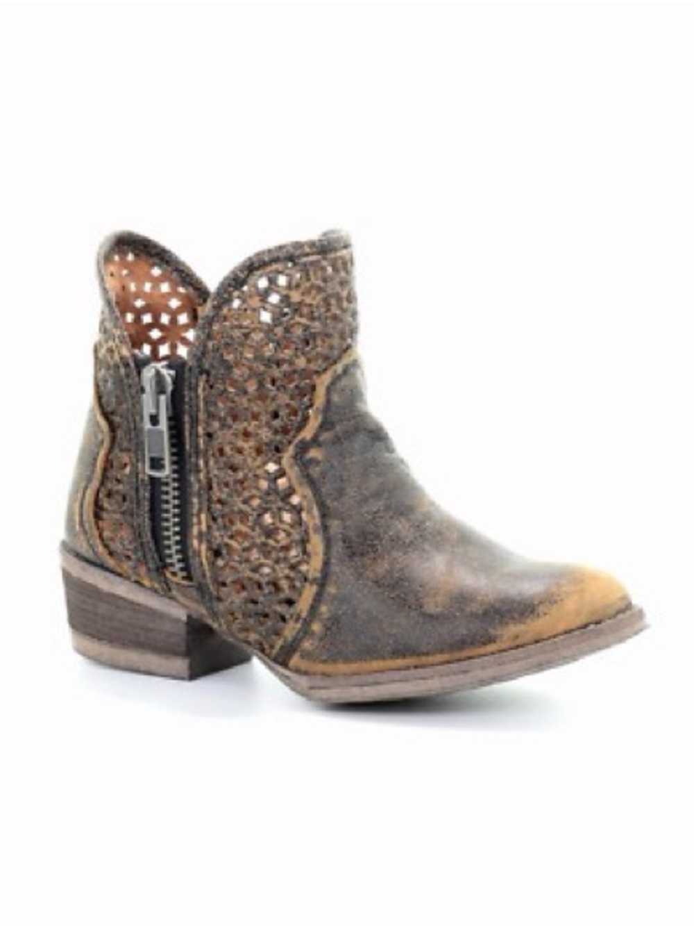 Circle G by Corral Women’s Boots Cut Out Shortie black / yellow Q5021 Sz. 9